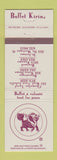 Matchbook Cover - Buffet Kirin Restaurant Laval Repentigny Brossard St Jerome QC