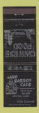 Matchbook Cover - Jade Garden Cafe Montreal QC Chinese WEAR