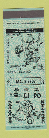Matchbook Cover - Li Po Chinese Restaurant Los Angeles CA
