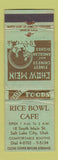 Matchbook Cover - Rice Bowl Cafe Salt Lake City UT WORN