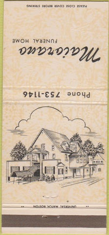 Matchbook Cover - Maiorana Funeral Home Waterbury CT 30 Strike
