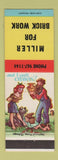 Matchbook Cover - Brick Work Miller hillbilly
