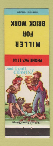 Matchbook Cover - Brick Work Miller hillbilly