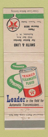 Matchbook Cover - Texaco oil gas Smith Lind Rochester NY