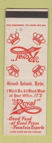 Matchbook Cover - Royal Cafe Fountain Service Grand Island NE SAMPLE