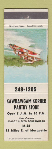 Matchbook Cover - Kawbawgam Korner Pantry Store Marquette MI