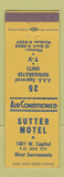 Matchbook Cover - Sutter Motel West Sacramento CA