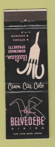 Matchbook Cover - Belvedere Restaurant Canon City Colorado