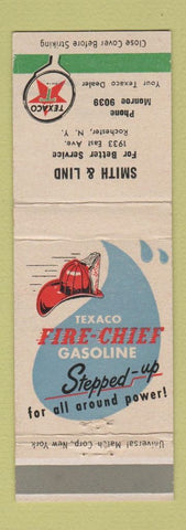 Matchbook Cover - Texaco oil gas Smith Lind Rochester NY