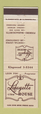 Matchbook Cover - Lafayette House Foxboro MA