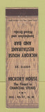 Matchbook Cover - Hickory House Steaks New York City?