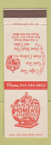 Matchbook Cover - Homer's Coffee Shop Port Jervis NY