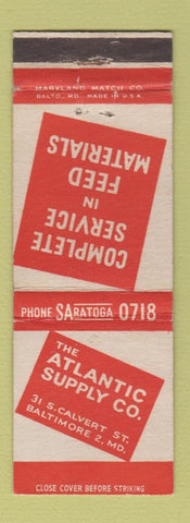 Matchbook Cover - Atlantic Supply Feed Baltimore MD