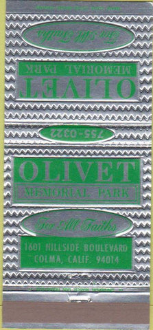 Matchbook Cover - Olivet Memorial Park Colma CA 30 Strike