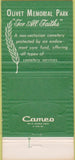 Matchbook Cover - Olivet Memorial Park Colma CA 30 Strike