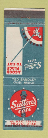 Matchbook Cover - Sutton's Cafe Provo UT