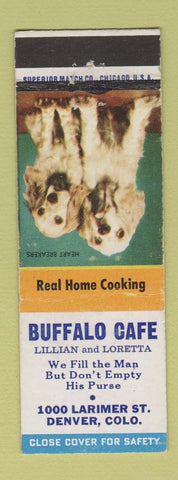 Matchbook Cover - Buffalo Cafe Denver Colorado