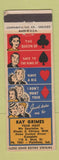 Matchbook Cover - Ray Grimes Restaurant Plainfield IN