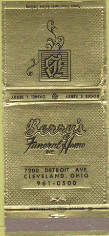 Matchbook Cover - Berry's Funeral Home Cleveland OH WEAR 30 Strike