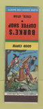 Matchbook Cover - Burke's Coffee Shop Cisco UT hillbilly