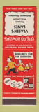 Matchbook Cover - Vlasek's Lanes Bowling Tomah WI BPAA