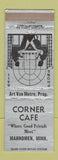 Matchbook Cover - Corner Cafe Mahnomen MN