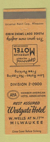 Matchbook Cover - Westgate Hotel Milwaukee WI