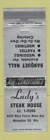Matchbook Cover - Ludy's Steak House Milwaukee WI
