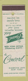 Matchbook Cover - The Concord Kiamesha Lake NY