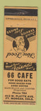 Matchbook Cover - 66 Cafe Fort Morgan Colorado