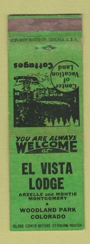 Matchbook Cover - El Vista Lodge Woodland Park Colorado WEAR
