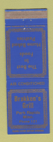 Matchbook Cover - Brakken's Grill Park Rapids MN