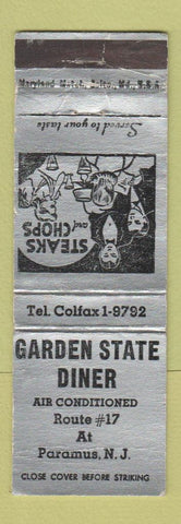 Matchbook Cover - Garden State Diner Paramus NJ WORN