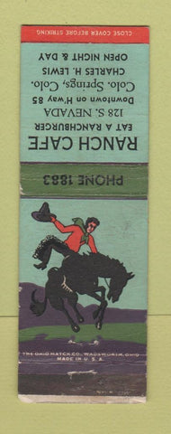 Matchbook Cover - Ranch Cafe Colorado Springs WEAR