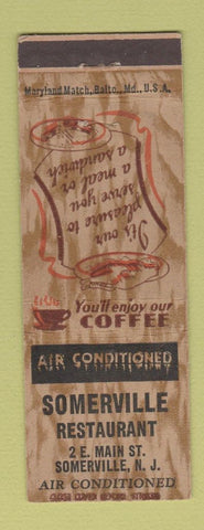 Matchbook Cover - Somerville Restaurant NJ
