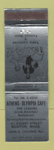 Matchbook Cover - Athens Olympia Cafe Boston MA