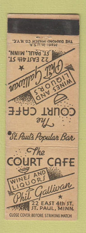 Matchbook Cover - Court Cafe St Paul MN WEAR