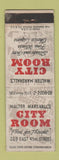 Matchbook Cover - City Room Walter Marshall's New York City WEAR