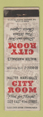 Matchbook Cover - City Room Walter Marshall's New York City WEAR