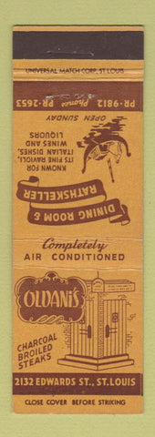 Matchbook Cover - Olvani's Restaurant St Louis MO