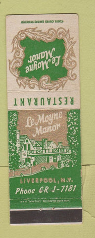 Matchbook Cover - Le Moyne Manor Liverpool NY