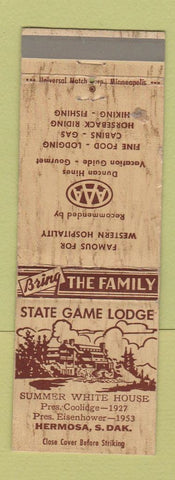 Matchbook Cover - State Game Lodge Hermosa SD WEAR