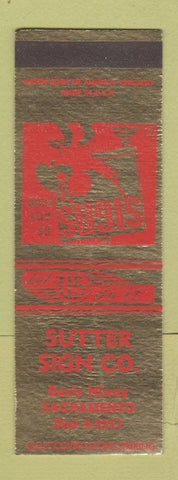 Matchbook Cover - Sutter Sing Company Sacramento CA SAMPLE