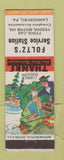 Matchbook Cover - Foltz's Service Tydol Veedol oil gas Landisburg PA hillbilly