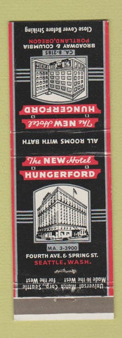 Matchbook Cover - Hotel Hungerford Portland OR Seattle WA