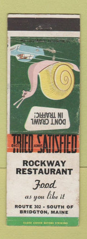 Matchbook Cover - Rockway Restaurant Bridgton ME WEAR