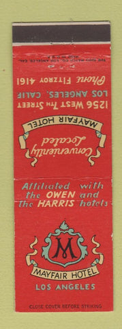 Matchbook Cover - Mayfair Hotel Los Angeles CA