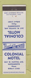 Matchbook Cover - Colonial Motel Sacramento CA