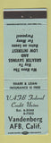 Matchbook Cover - Vandenberg Air Force Base CA Credit Union