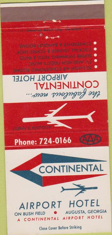 Matchbook Cover - Continental Airport Hotel Augusta GA 30 Strike